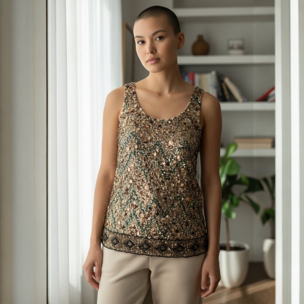 Calypso Sequin Top Sleeveless